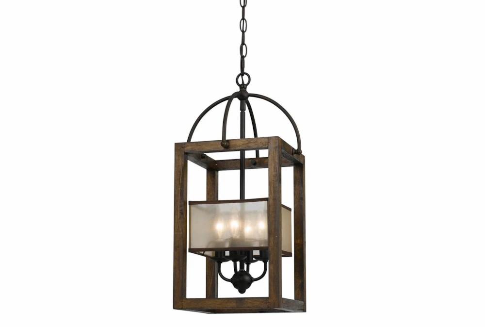 Chandeliers | Evans 12X23.5 Wood And Metal 4 Light Lantern Chandelier Chandeliers