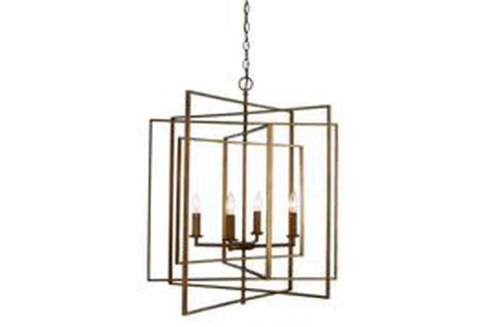 Chandeliers | Jacks 26X31 Gold 4Lt Open Cube Chandelier Chandeliers