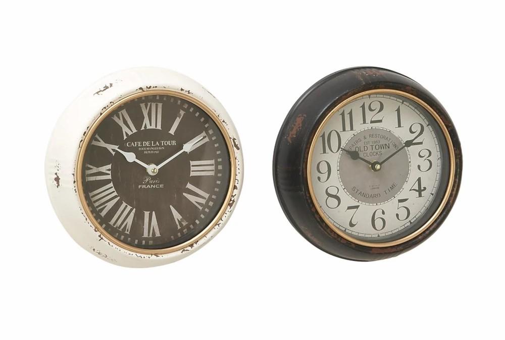 Clocks | 10 Inch Iron Wall Clock Set Of 2 Clocks Clocks