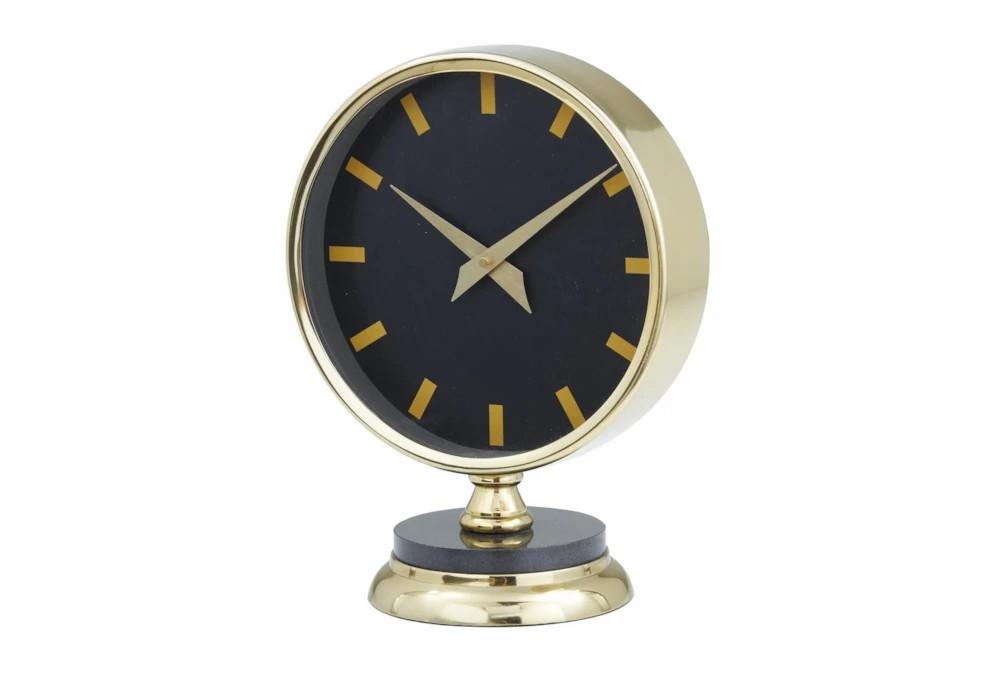 Clocks | 11 Inch Black + Gold Metallic Table Clock Clocks Clocks