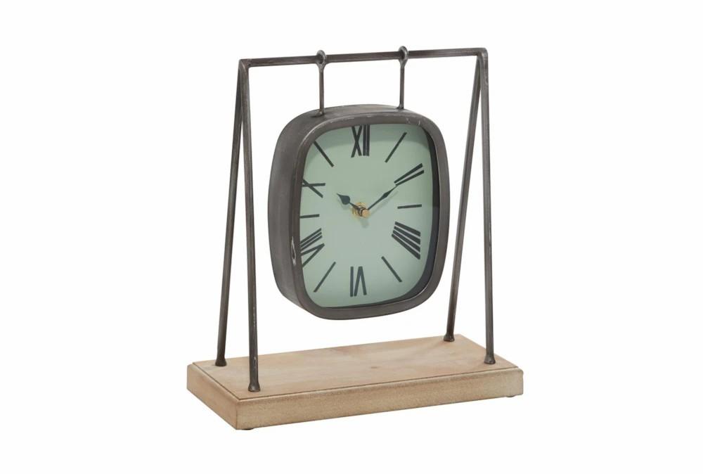 Clocks | 12″ Gray Wood Swinging Clock Clocks Clocks