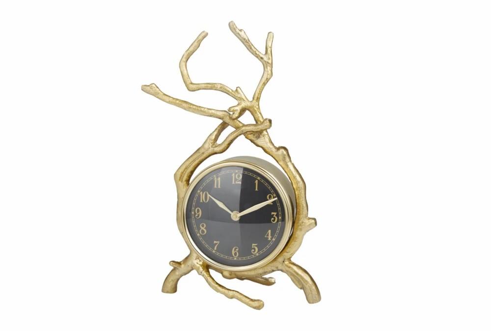 Clocks | 13″ Gold Metal Twig Clock Clocks Clocks