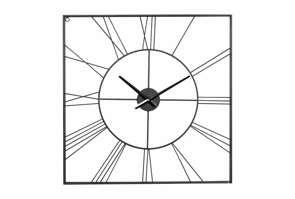 Clocks | 24X24 Inch Black Metal Wall Clock Clocks Clocks