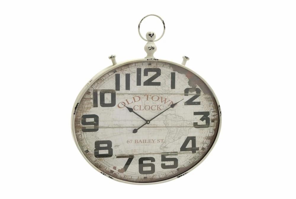 Clocks | 36 Inch Old Town White Washed Wall Clock Clocks Clocks