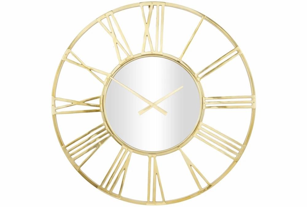 Clocks | 53X53 Gold Aluminum Geometric Open Frame Oversized Wall Clock Clocks Clocks