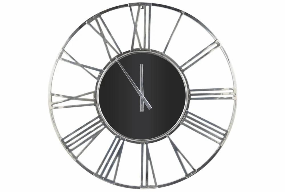 Clocks | 53X53 Silver Aluminum Geometric Open Frame Oversized Wall Clock Clocks Clocks