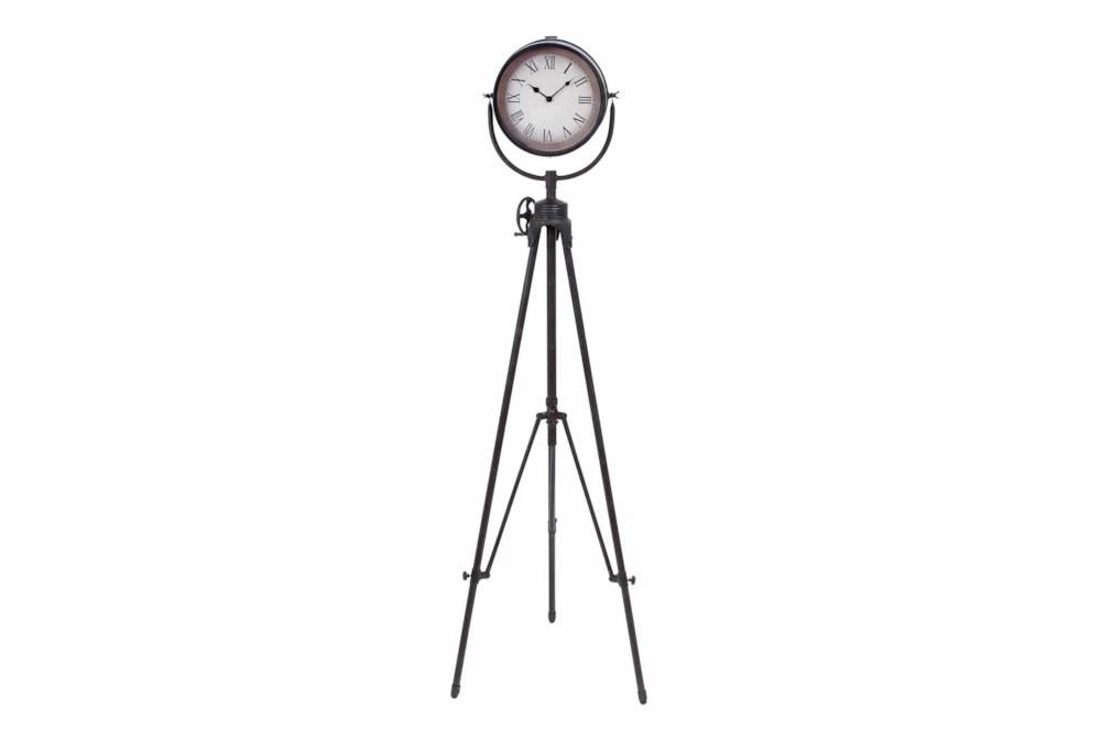 Clocks | 57″ Black Iron Industrial Floor Clock Clocks Clocks