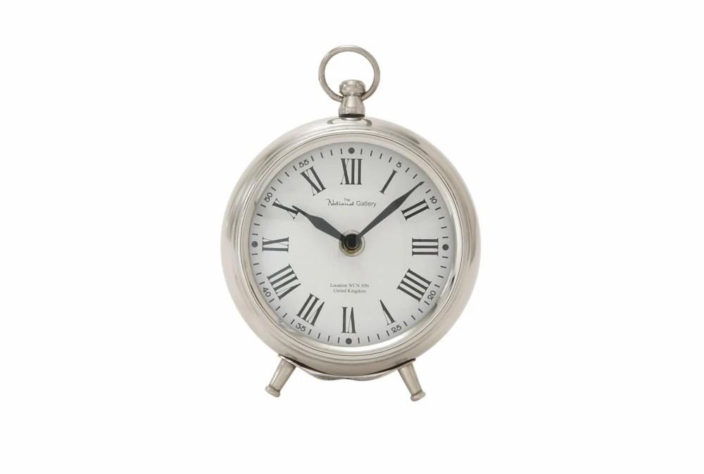 Clocks | 6″ Silver Stainless Steel Round Classic Clock Clocks Clocks