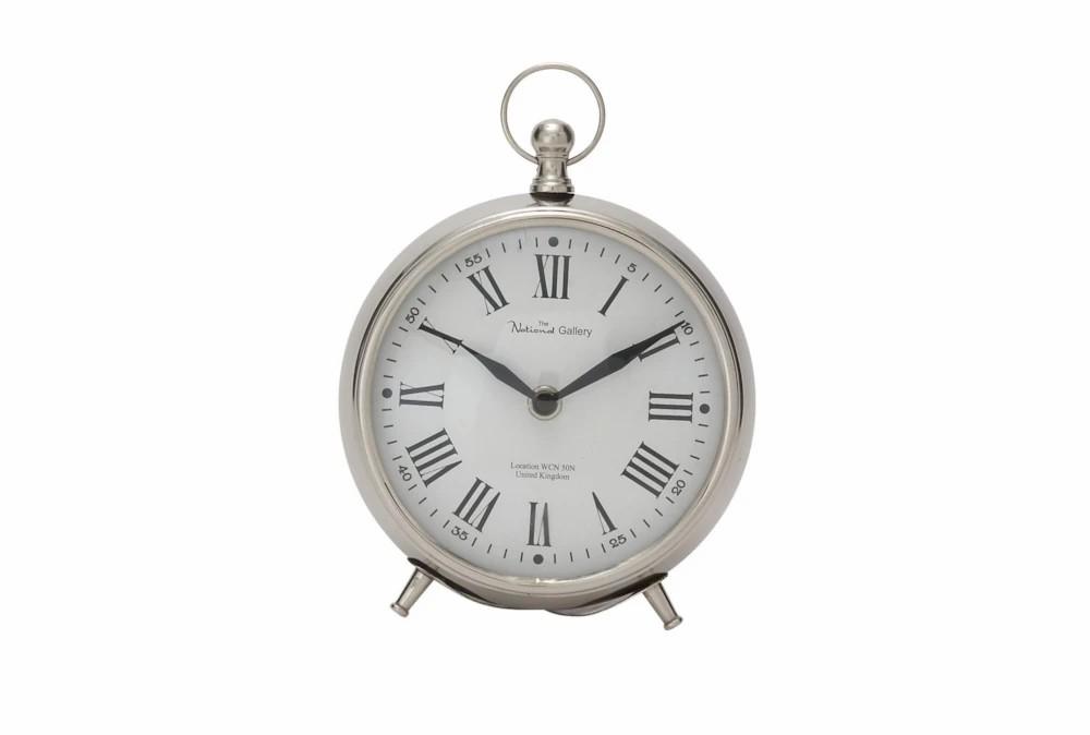 Clocks | 7″ Silver Stainles Steel Round Classic Clock Clocks Clocks