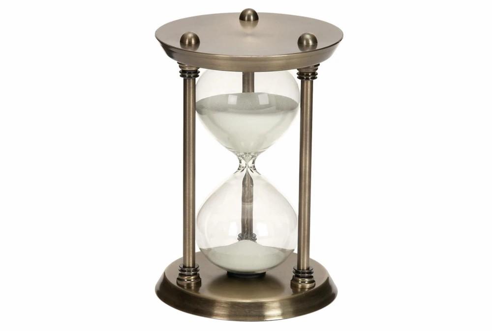 Clocks | 9 Inch Metal & Glass 30 Min Hourglass Clocks Clocks