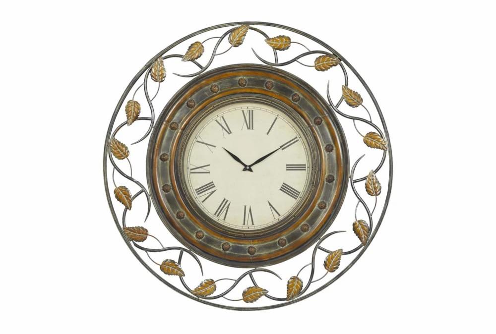 Clocks | Brown 36 Inch Metal Wall Clock Clocks Clocks