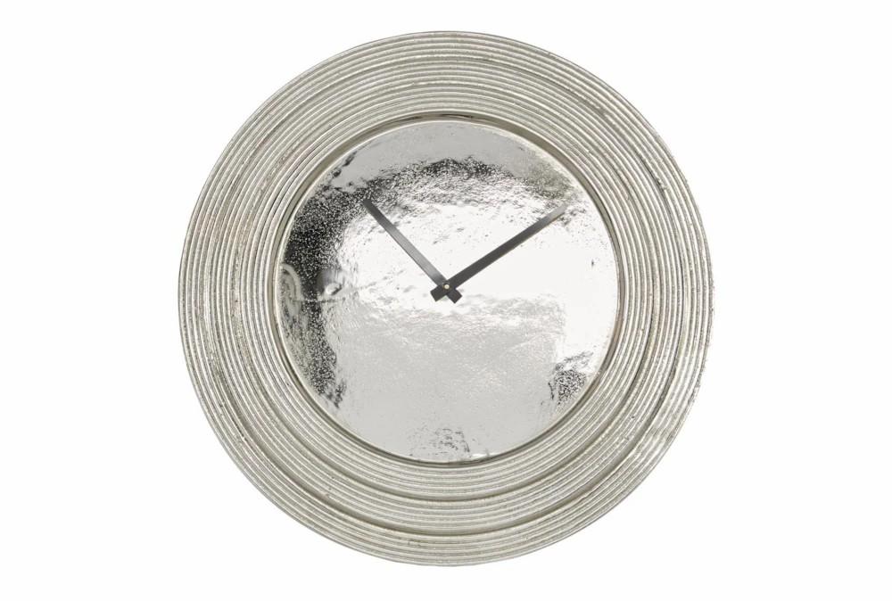 Clocks | Round Layered Rim Wall Clock – Silver Clocks Clocks