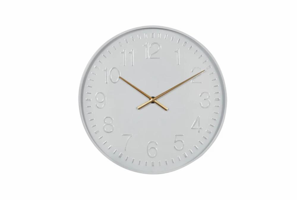 Clocks | Simple White Clock With Gold Accents Clocks Clocks