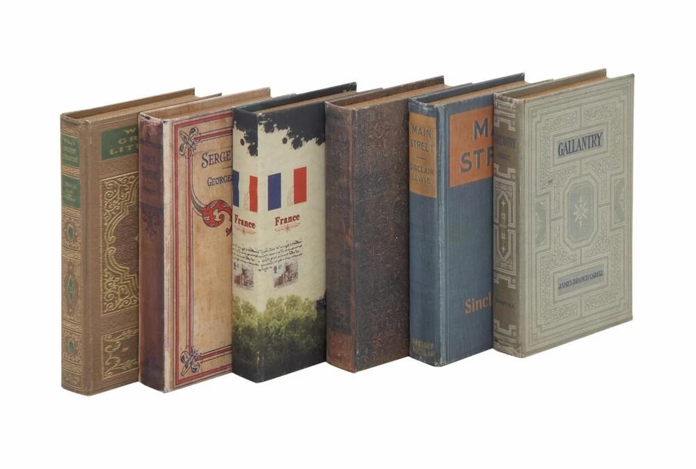 Decorative Boxes | 6 Piece Set Old World Book Box Decor Decorative Boxes