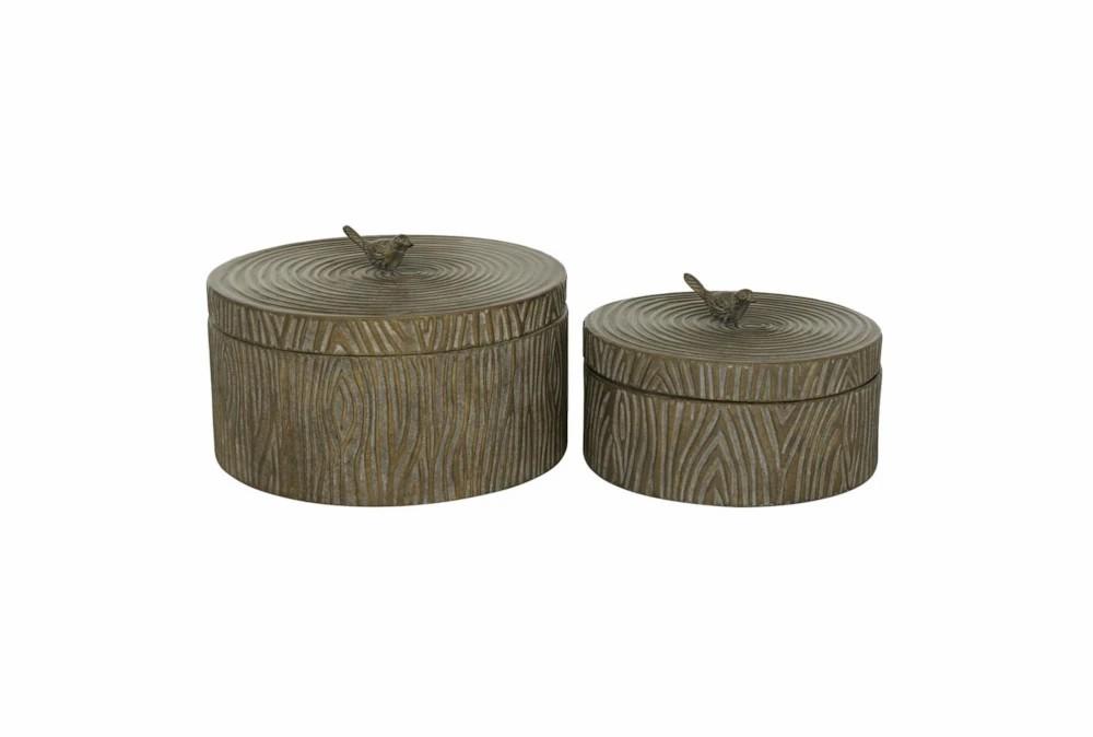 Decorative Boxes | 7″, 6″ Bronze Metal Bird Lid Boxes Set Of 2 Decor Decorative Boxes