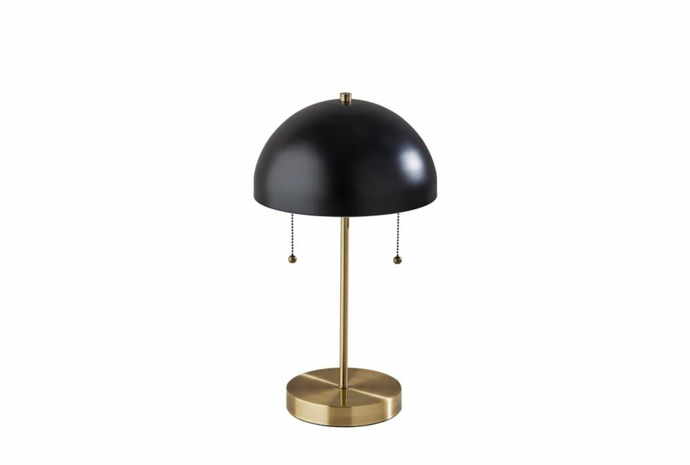 Desk Lamps | 18 Inch Black Metal + Brass Mushroom Table Lamp Decor Desk Lamps