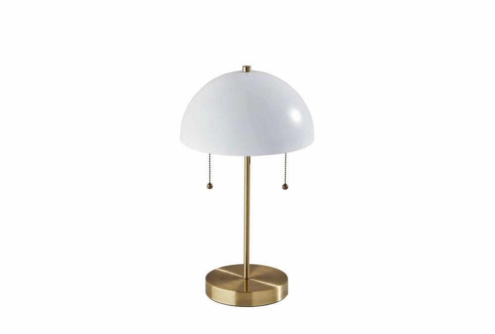 Desk Lamps | 18 Inch White Metal + Brass Mushroom Table Lamp Decor Desk Lamps