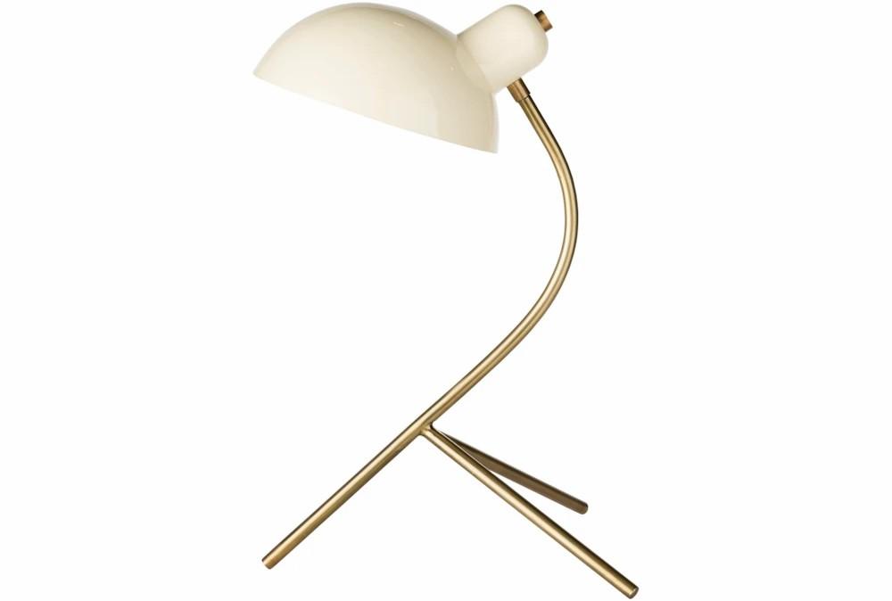 Desk Lamps | 20 Inch Matte White + Antique Brass Tripod Task Desk Lamp Decor Desk Lamps