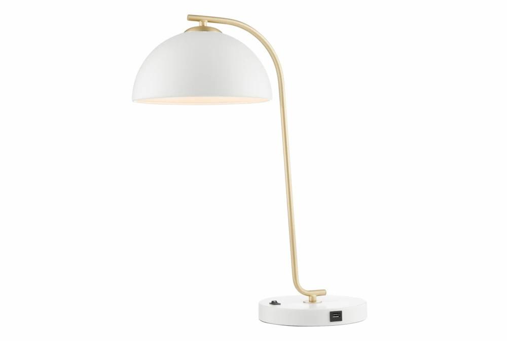 Desk Lamps | 22 Inch Gold/White Table Lamp With Usb Decor Desk Lamps