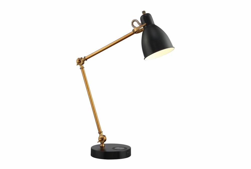 Desk Lamps | 31 Inch Black Task Lamp With Wireless Charging Pad Decor Desk Lamps