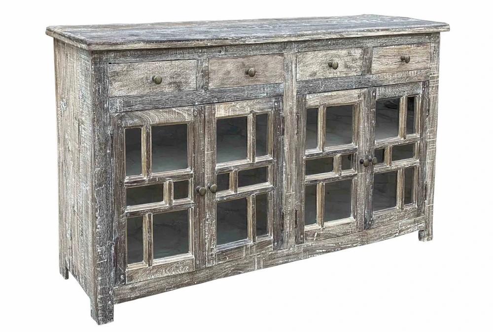 Elements | Antique Gray 4 Door 4 Drawer 70″ Sideboard Decor Elements