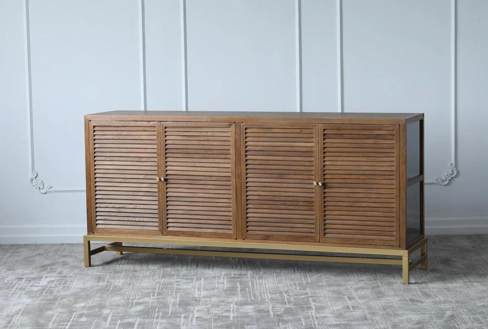 Elements | Brown 4 Door Sideboard With Brass Legs Decor Elements