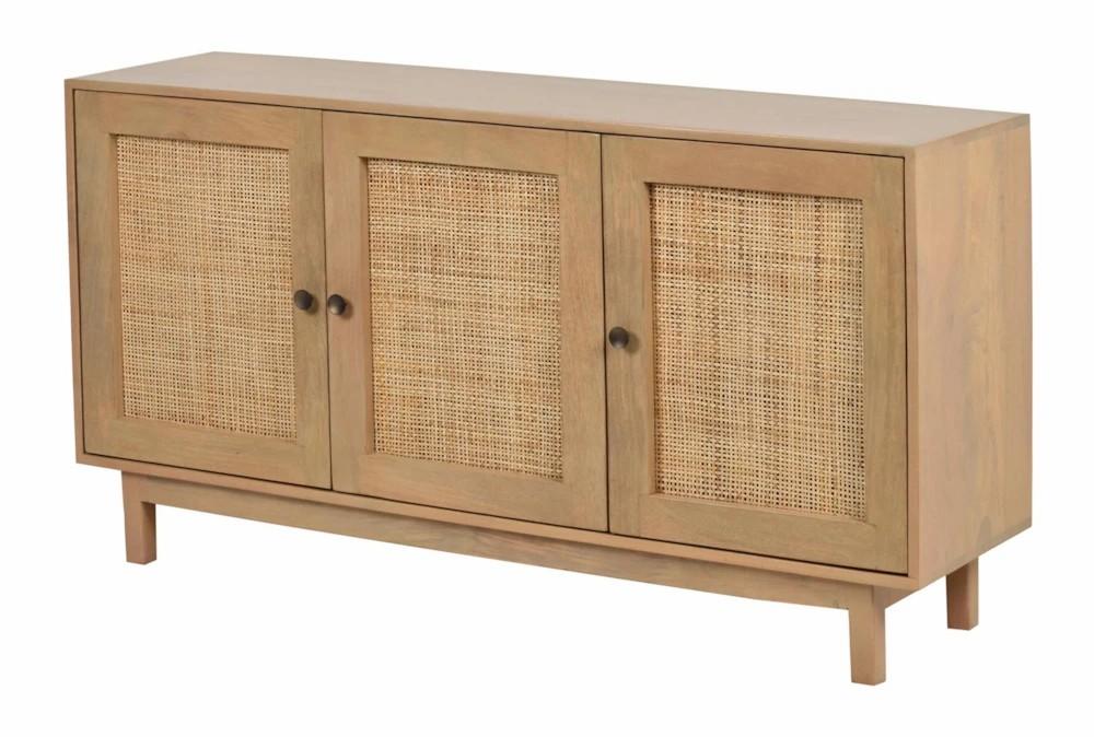 Elements | Cane + Mango Wood 3 Door Cabinet Decor Elements