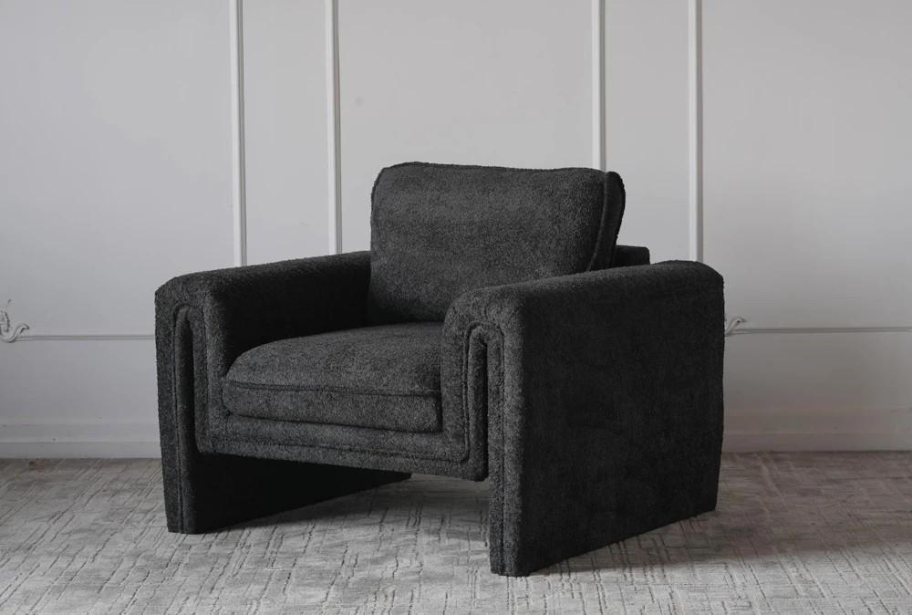 Elements | Charcoal Sherpa Sculted Accent Chair Decor Elements