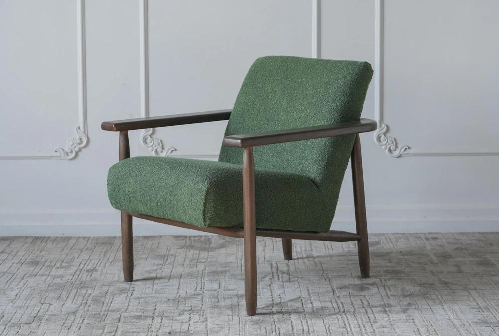 Elements | Green Sherpa + Elm Frame Accent Chair Decor Elements