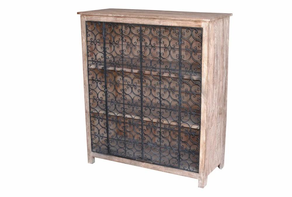 Elements | Light Brown Cabinet With Black Iron Doors Decor Elements