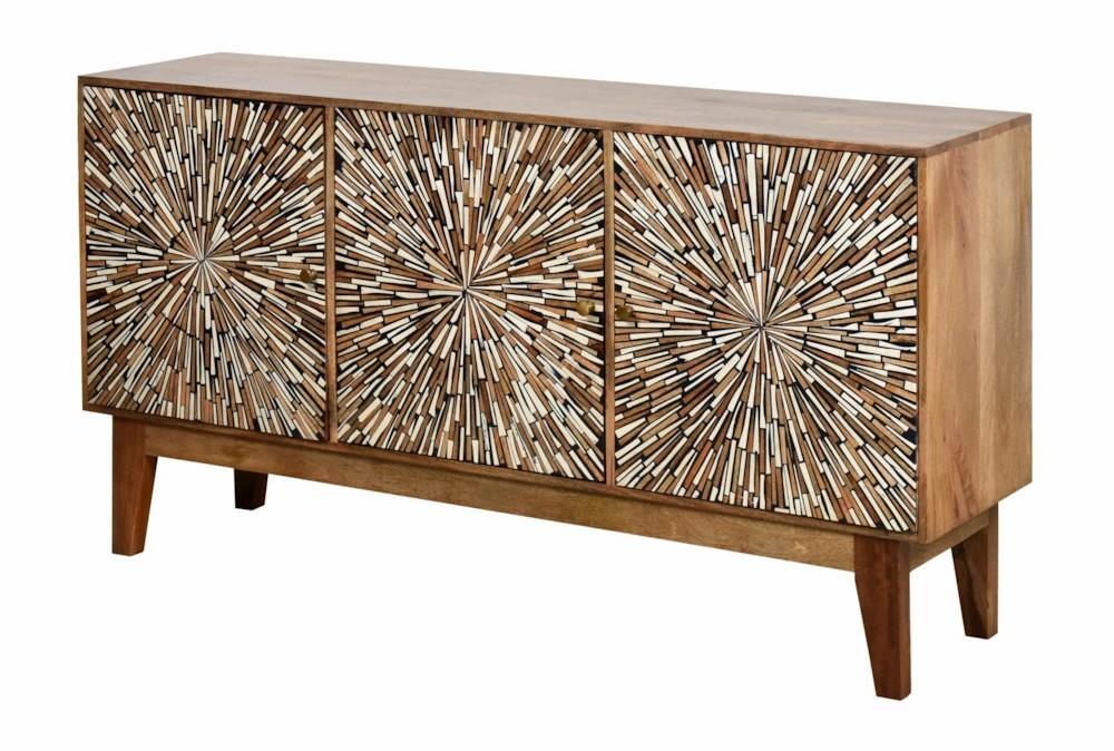 Elements | Mango Wood + Bone Inlay Burst Sideboard Decor Elements