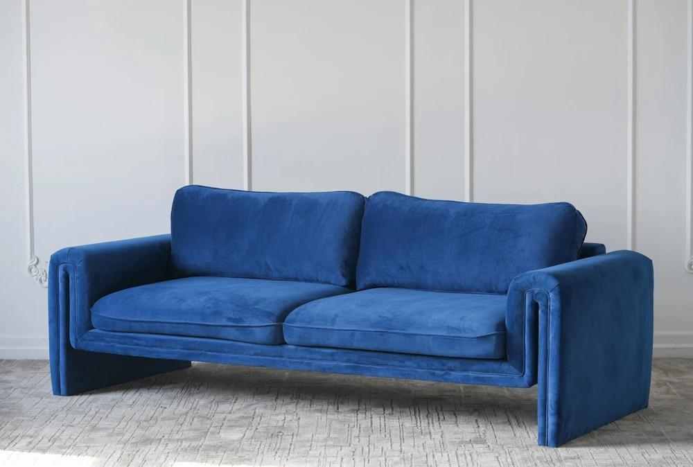 Elements | Navy Velvet Scultural Sofa Decor Elements