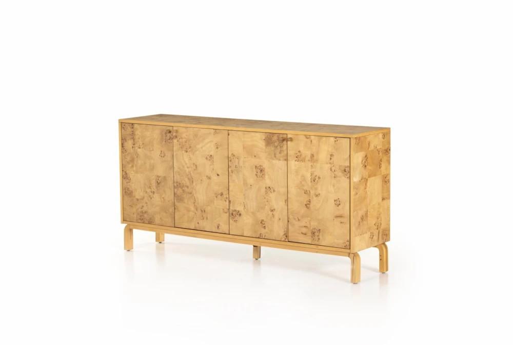 Elements | Poplar Natural Burl Veneer 66″ Sideboard With Doors Decor Elements