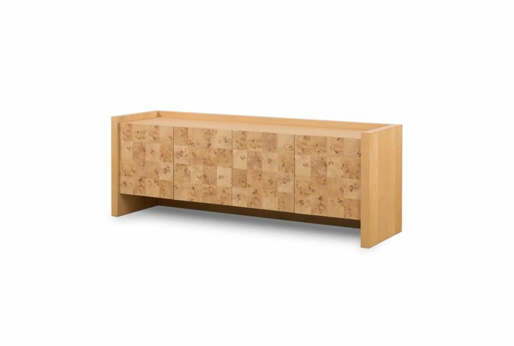 Elements | Poplar Natural Burl Veneer 72″ Tv Stand Decor Elements