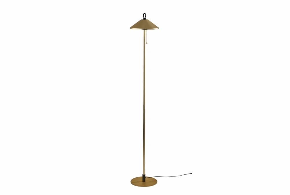 Floor Lamps | 54″ Antique Brass Coolie Dome Led Task Floor Lamp Decor Floor Lamps