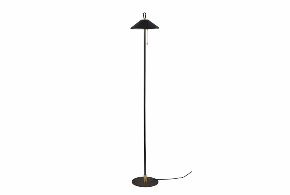 Floor Lamps | 54″ Black + Antique Brass Coolie Dome Led Task Floor Lamp Decor Floor Lamps