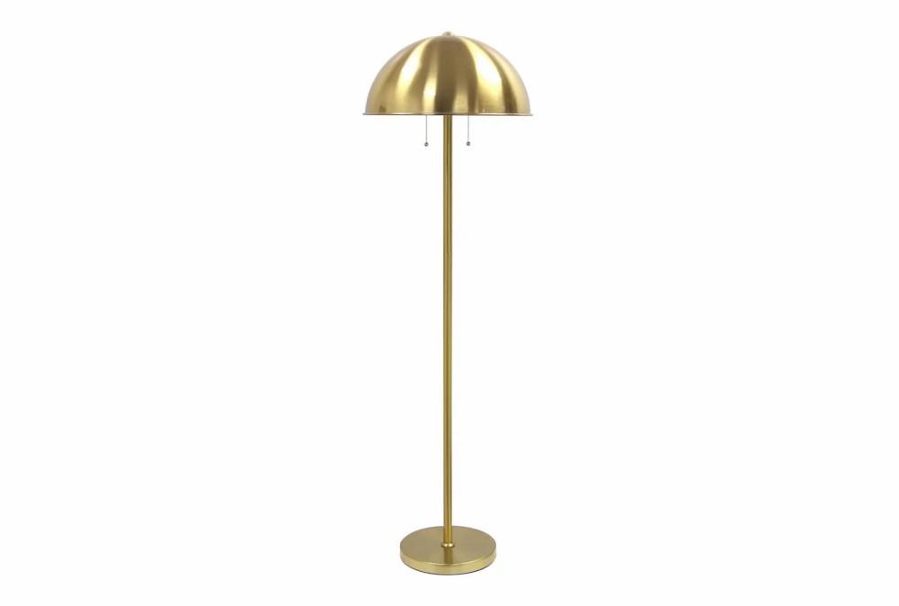 Floor Lamps | 59″ Brushed Gold Brass Mushroom Dome Stick Floor Lamp Decor Floor Lamps