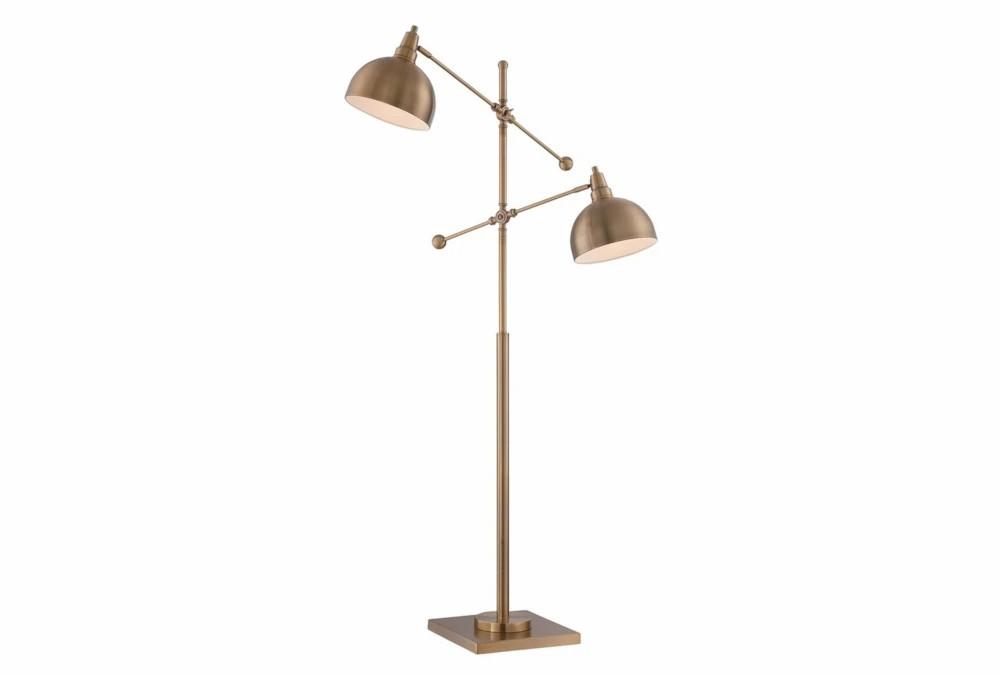 Floor Lamps | 59 Inch Brass Metal Dome 2-Arm Adjustable Task Floor Lamp Decor Floor Lamps