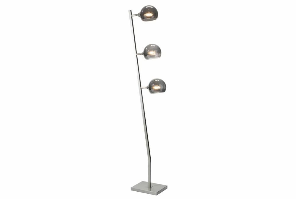 Floor Lamps | 60″H Silver Floor Lamp With Glass Shade Decor Floor Lamps