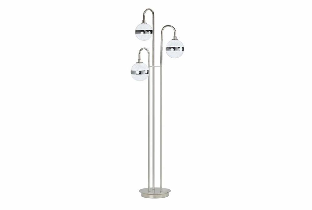 Floor Lamps | 60″H Silver Floor Lamp With Glass Shade Decor Floor Lamps