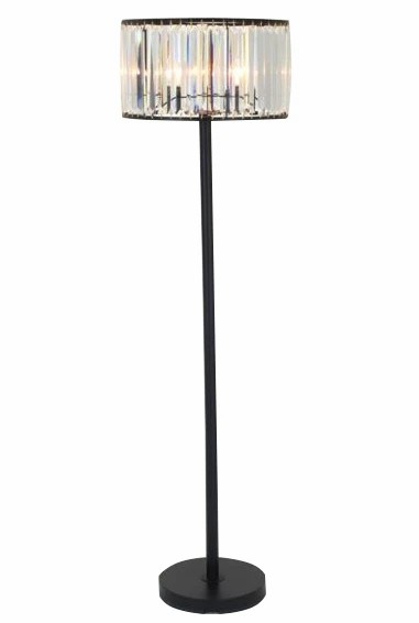 Floor Lamps | 61″ Black Metal + Crystal Rod Floor Lamp Decor Floor Lamps