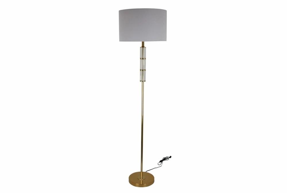 Floor Lamps | 62″ Clear Crystal Cylinder + Antique Brass Floor Lamp Decor Floor Lamps