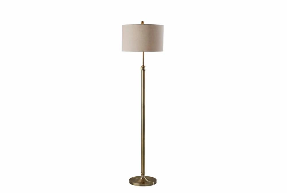 Floor Lamps | 65″ Antique Brass + Linen Shade Classic Adustable Floor Lamp Decor Floor Lamps