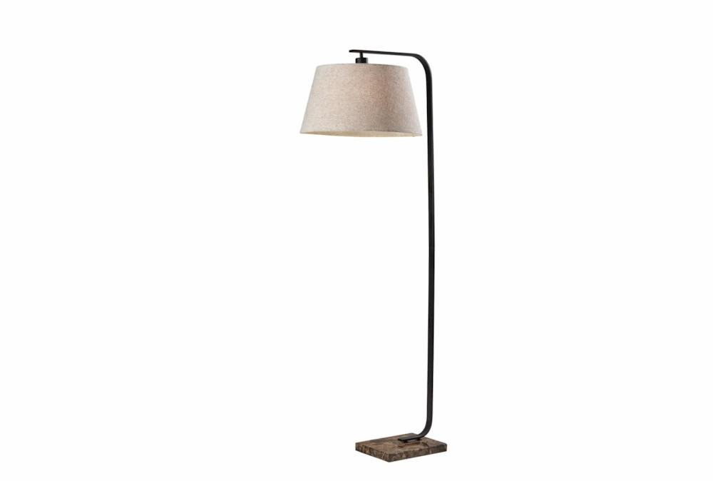 Floor Lamps | 65 Inch Black Metal + Brown Marble Base Cantilever Floor Lamp Decor Floor Lamps