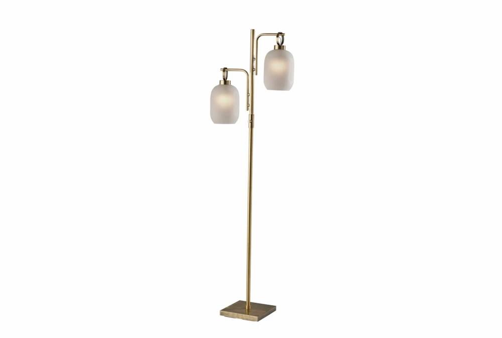 Floor Lamps | 67 Inch 2 Light Frosted Glass + Antique Brass Tree Floor Lamp Decor Floor Lamps