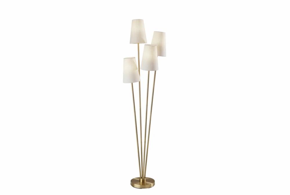 Floor Lamps | 68″ Antique Brass + White Shade 4 Light Floor Lamp Decor Floor Lamps