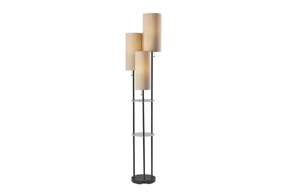 Floor Lamps | 68″ Black + Acrylic 3 Light 2 Tier Shelf Floor Lamp Decor Floor Lamps