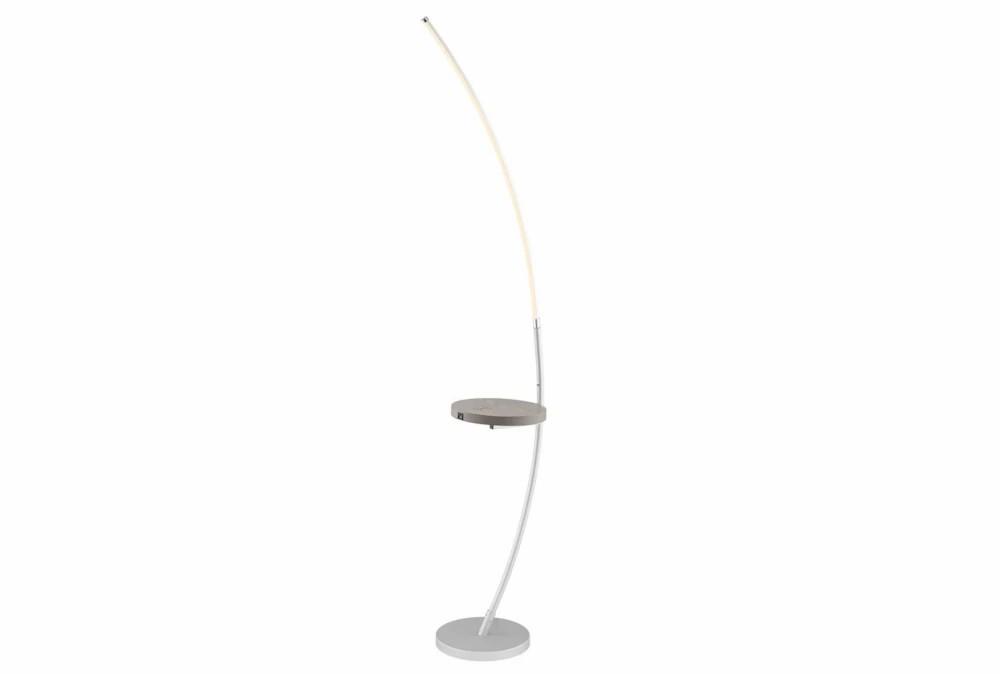 Floor Lamps | 68 Inch Silver Metal Arc Floor Lamp With Wirless Charge Usb Charge + Dimmable Led Decor Floor Lamps