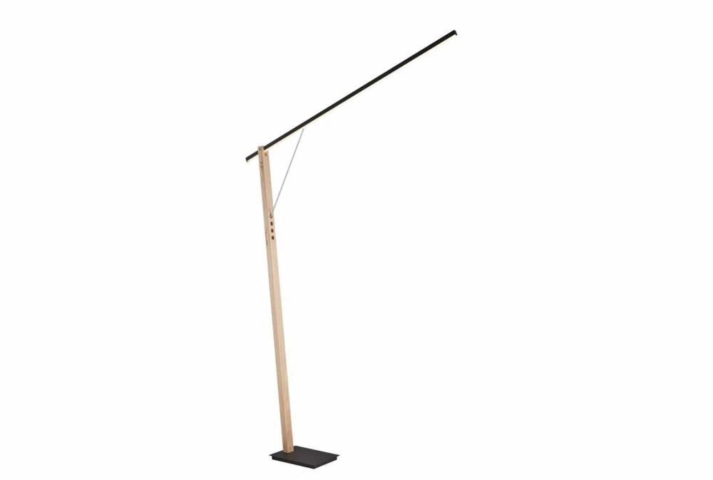 Floor Lamps | 77 Inch Led Wood/ Black Adjustable Height Floor Lamp Decor Floor Lamps