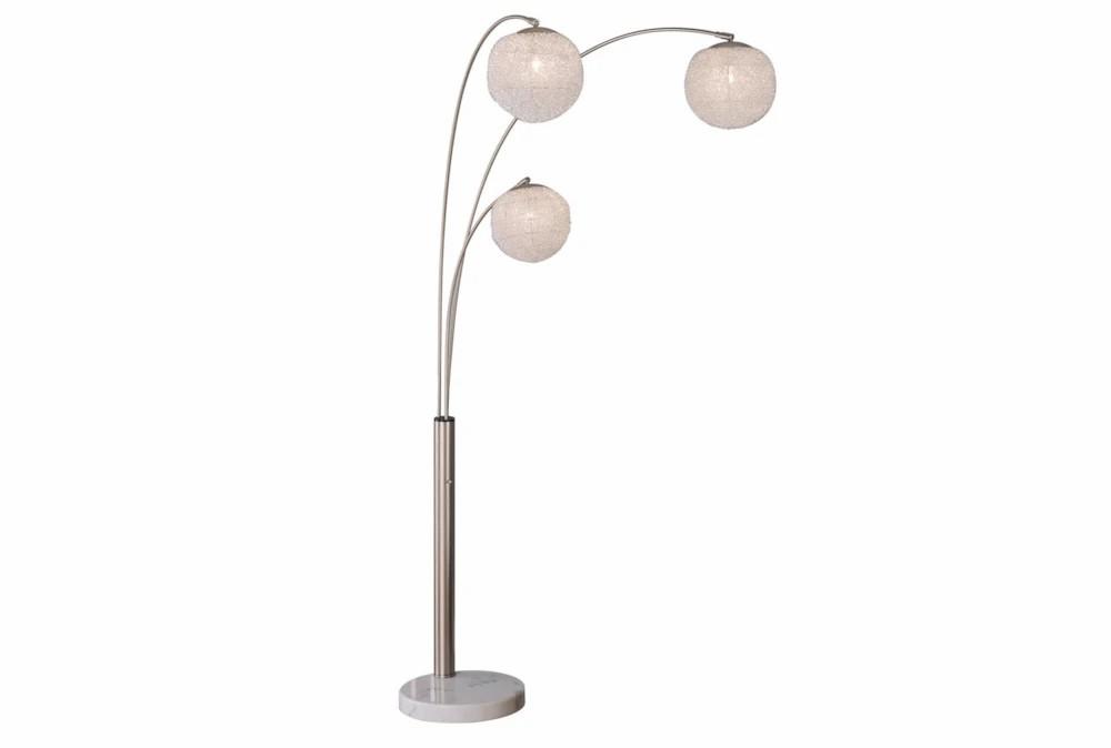 Floor Lamps | 82″H 3 Silver Arm Arc Floor Lamp With Grey Shade Decor Floor Lamps